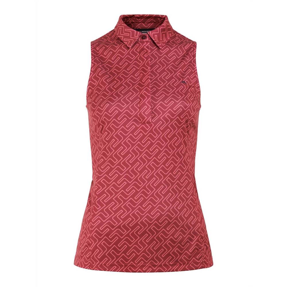 NEW J.LINDEBERG dena print sleeveless top in hot pink bridge monogram